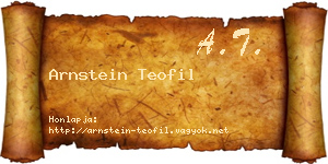 Arnstein Teofil névjegykártya
